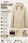 New Time Outerwear Sherpa-Lined Parka in beige – pre-loved, size 44