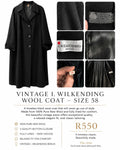 Vintage I. Wilkending Berlin wool coat in black, size 58
