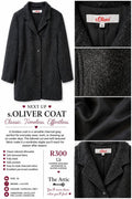 s.Oliver charcoal grey textured tailored coat, size 36, fully lined with side pockets
