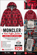 Moncler Kids Puffer Jacket Red All-Over Print - Size 122/128 (6-8 years)