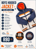 Dopo Dopo Boys Hooded Jacket Navy White Orange - Size 110 (4-5 years)