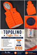 Topolino Hooded Puffer Vest Orange - Size 128 (7-8 years)