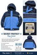 Secret Protect Boys Jacket Navy Blue Colourblock - Size 122/128 (6-7 years)