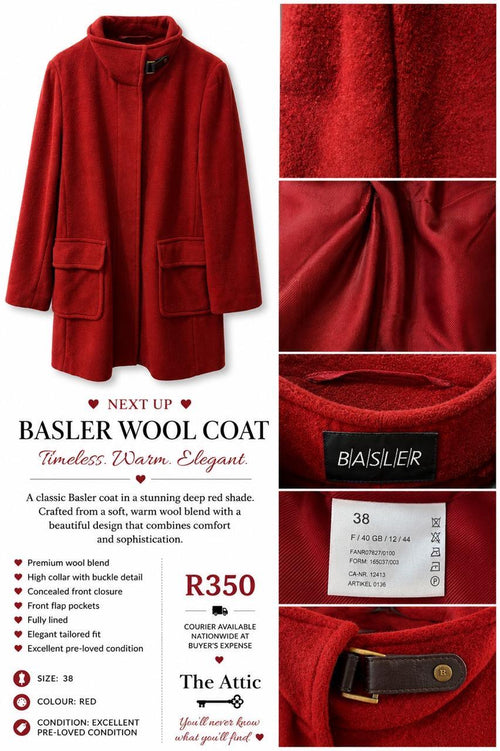 Basler Wool Blend Coat Burnt Orange - Size 38 / GB 12 / SA 44