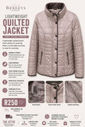 Bexleys Woman Lightweight Quilted Jacket Dusty Champagne - Size 40 Medium