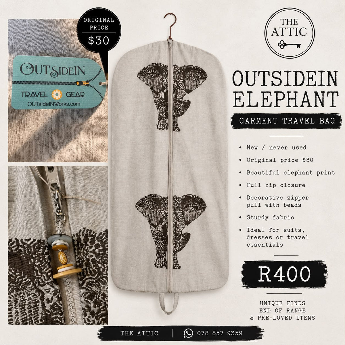 OUTsideIN Elephant Garment Travel Bag
